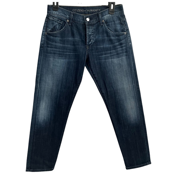 Citizens of Humanity Jeans Womens 25 Skyler Boyfriend Crop Jeans Blue Button Fly - Picture 1 of 15